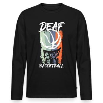 Deaf Ball Basketball Gift Deafball - Men's Premium Organic Long Sleeve Shirt - black - Front - Nico (187cm)