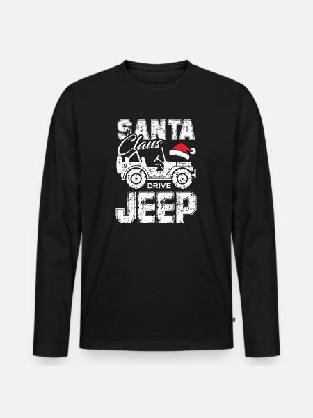 Santa Claus Drive Jeeps - Men's Premium Organic Long Sleeve Shirt - black