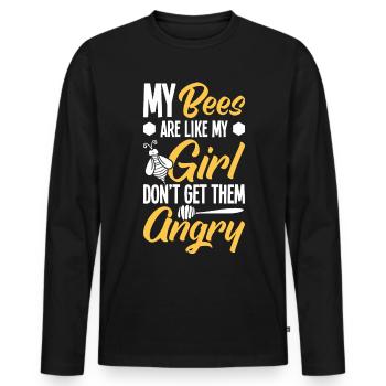 Beekeepers Bees Honey bees Beekeeping - Men's Premium Organic Long Sleeve Shirt - black - Front - Nico (187cm)