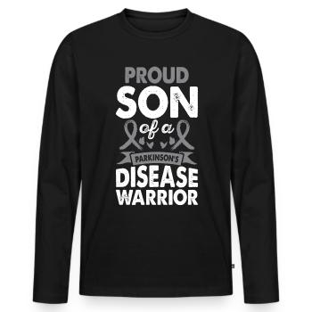 Fils de la maladie de Parkinson Conscience guerrière - T-shirt manches longues Premium bio Homme - noir - Devant - Nico (187cm)