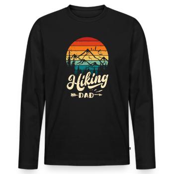 Hiking Dad - Lustiges Wander Kletter Bergsteigen - Männer Premium Bio Langarmshirt - Schwarz - Vorne - Nico (187cm)