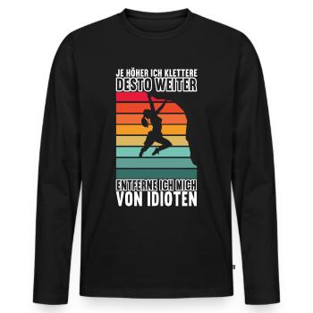 Klettern Kletterer - Männer Premium Bio Langarmshirt - Schwarz - Vorne - Nico (187cm)