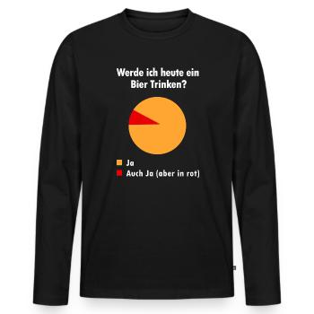 Bier Beer Alkohol Party Saufen JGA Fest - Männer Premium Bio Langarmshirt - Schwarz - Vorne - Nico (187cm)