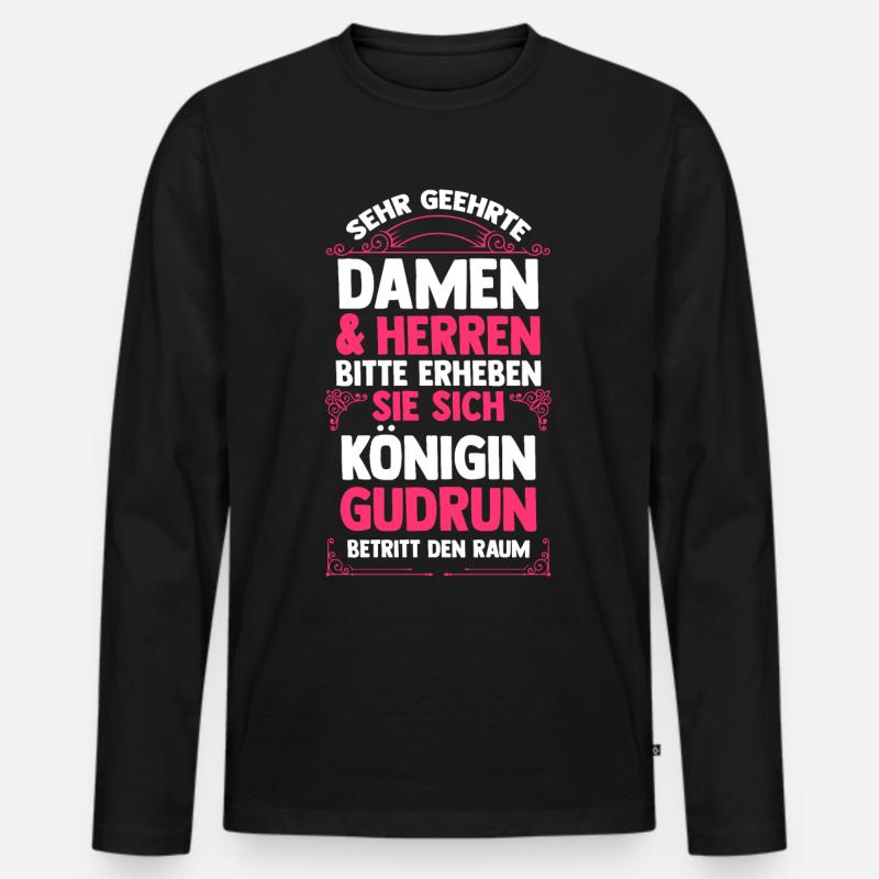 Gudrun - Männer Premium Bio Langarmshirt - Schwarz