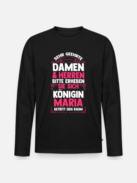 Maria - Männer Premium Bio Langarmshirt - Schwarz