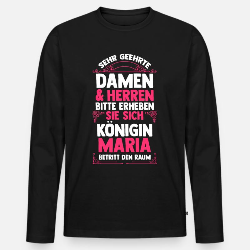 Maria - Männer Premium Bio Langarmshirt - Schwarz