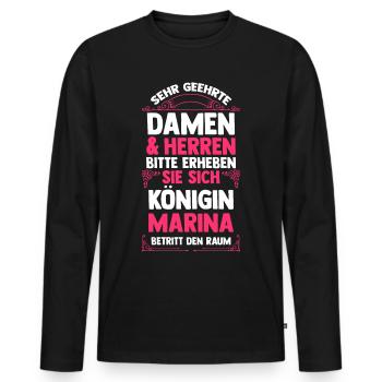 Marina - Männer Premium Bio Langarmshirt - Schwarz - Vorne - Nico (187cm)