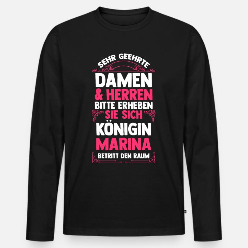Marina - Männer Premium Bio Langarmshirt - Schwarz