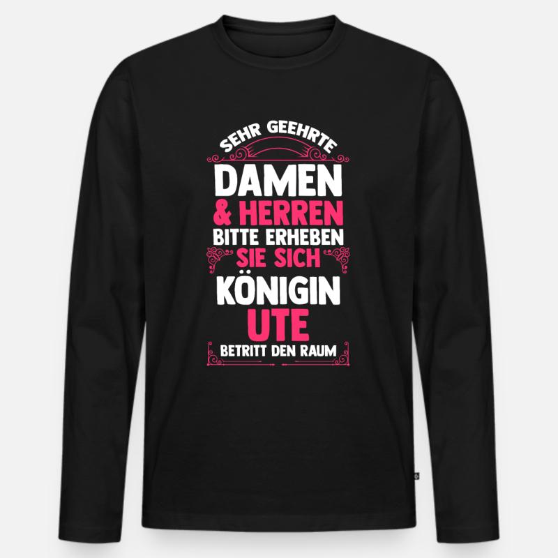 Ute - Männer Premium Bio Langarmshirt - Schwarz