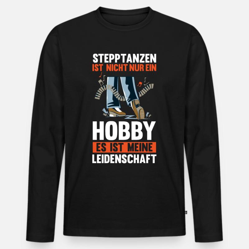 Tänzer Stepptanz - Männer Premium Bio Langarmshirt - Schwarz