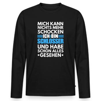 Serrure antichoc - T-shirt manches longues Premium bio Homme - noir - Devant - Nico (187cm)