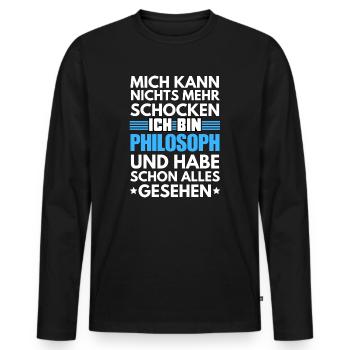 Nicht schockbarer Philosoph - Männer Premium Bio Langarmshirt - Schwarz - Vorne - Nico (187cm)