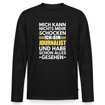 Non-shockable journalist - Men's Premium Organic Long Sleeve Shirt - black - Front - Nico (187cm)
