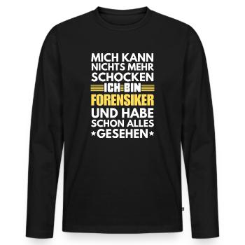 Médecin légiste non choquable - T-shirt manches longues Premium bio Homme - noir - Devant - Nico (187cm)