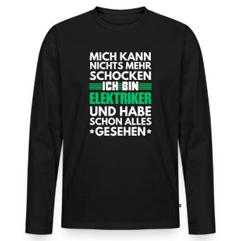 Non-Shockable Electrician - Men's Premium Organic Long Sleeve Shirt - black - Front - Nico (187cm)