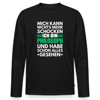 Nicht schockbarer Philosoph - Männer Premium Bio Langarmshirt - Schwarz - Vorne - Nico (187cm)