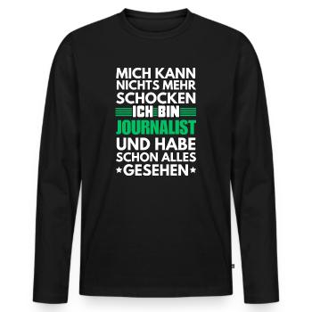 Non-shockable journalist - Men's Premium Organic Long Sleeve Shirt - black - Front - Nico (187cm)