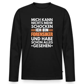 Médecin légiste non choquable - T-shirt manches longues Premium bio Homme - noir - Devant - Nico (187cm)