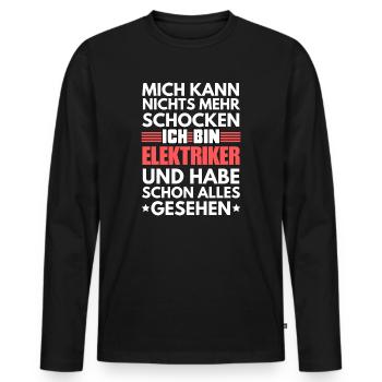 Non-Shockable Electrician - Men's Premium Organic Long Sleeve Shirt - black - Front - Nico (187cm)