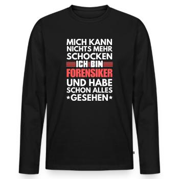 Unshockable Forensic Scientist - Men's Premium Organic Long Sleeve Shirt - black - Front - Nico (187cm)