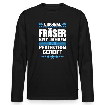 Milling cutters matured to perfection - Men's Premium Organic Long Sleeve Shirt - black - Front - Nico (187cm)