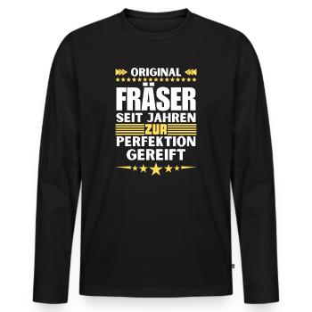 Milling cutters matured to perfection - Men's Premium Organic Long Sleeve Shirt - black - Front - Nico (187cm)