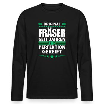 Milling cutters matured to perfection - Men's Premium Organic Long Sleeve Shirt - black - Front - Nico (187cm)