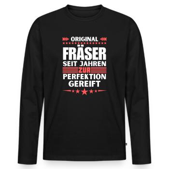 Milling cutters matured to perfection - Men's Premium Organic Long Sleeve Shirt - black - Front - Nico (187cm)