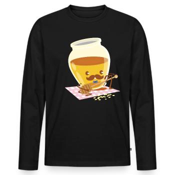Miel Abeilles Apiculture Apiculture - T-shirt manches longues Premium bio Homme - noir - Devant - Nico (187cm)