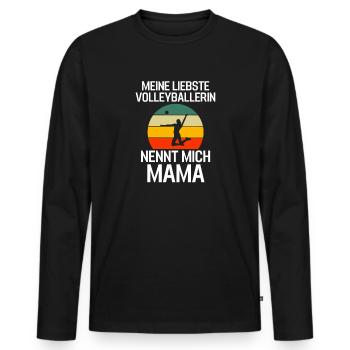 Volleyballspieler Mama Muttertag Retro Volleyball - Männer Premium Bio Langarmshirt - Schwarz - Vorne - Nico (187cm)
