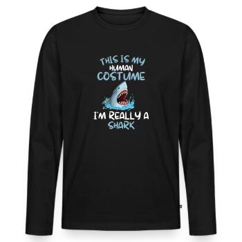 Shark Costume Party Ocean Animal Gift Shark - T-shirt manches longues Premium bio Homme - noir - Devant - Nico (187cm)