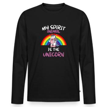 Fantastique Animal Magical Creature Cadeau Licorne - T-shirt manches longues Premium bio Homme - noir - Devant - Nico (187cm)