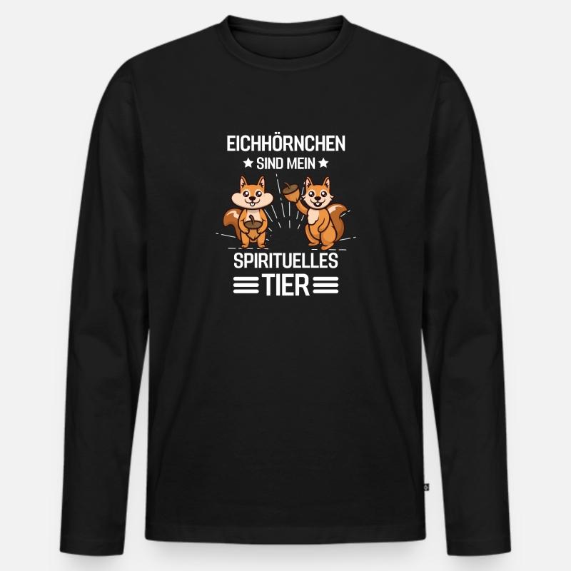Waldbewohner Geschenk Lustiges Eichhörnchen - Männer Premium Bio Langarmshirt - Schwarz