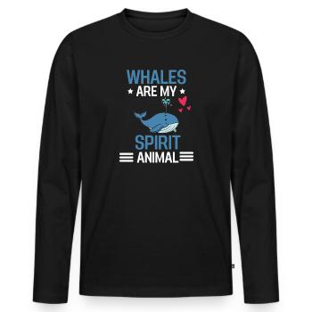 Sea Animal Ocean Animal Sweetheart Gift Whale - Men's Premium Organic Long Sleeve Shirt - black - Front - Nico (187cm)