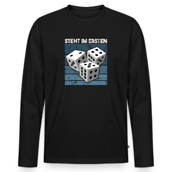 Schocken est le jeu appelé jeu de dés Boire de la bière - T-shirt manches longues Premium bio Homme - noir - Devant - Nico (187cm)