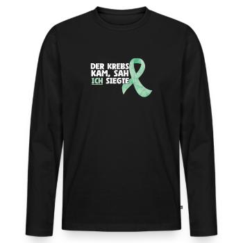 Le cancer est venu voir que j’ai gagné la sensibilisation à la bataille - T-shirt manches longues Premium bio Homme - noir - Devant - Nico (187cm)