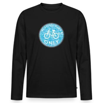 ELECTRIC VIBES ONLY EBIKE Fahrrad E-Bike - Männer Premium Bio Langarmshirt - Schwarz - Vorne - Nico (187cm)