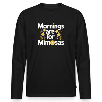 Der Vormittag ist für Mimosas Lover Cocktail Holiday - Männer Premium Bio Langarmshirt - Schwarz - Vorne - Nico (187cm)