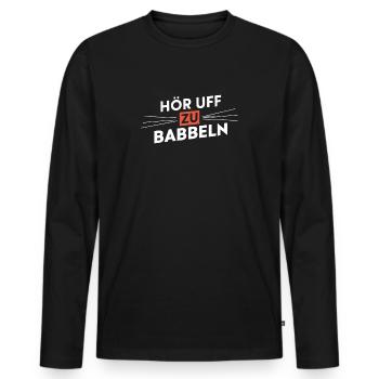 Arrêtez de bavarder sur les discours en dialecte hessois - T-shirt manches longues Premium bio Homme - noir - Devant - Nico (187cm)