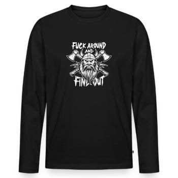 FAFO baise et découvre Viking - T-shirt manches longues Premium bio Homme - noir - Devant - Nico (187cm)