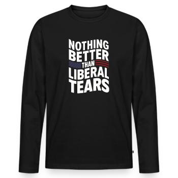 Rien de mieux que des larmes libérales pro  - T-shirt manches longues Premium bio Homme - noir - Devant - Nico (187cm)