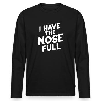 J’ai le nez plein de proverbe allemand danglais - T-shirt manches longues Premium bio Homme - noir - Devant - Nico (187cm)