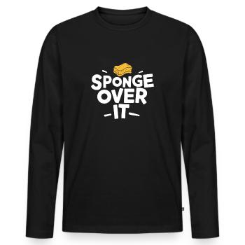 Éponge dessus Proverbe anglais allemand - T-shirt manches longues Premium bio Homme - noir - Devant - Nico (187cm)