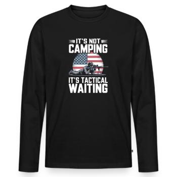 It's not camping It's tactical waiting Gaming - Men's Premium Organic Long Sleeve Shirt - black - Front - Nico (187cm)