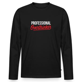 Réfléchisseur professionnel - T-shirt manches longues Premium bio Homme - noir - Devant - Nico (187cm)