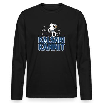 Kalsarikännit Boire de la bière en Boxers Drôle Finlandais - T-shirt manches longues Premium bio Homme - noir - Devant - Nico (187cm)
