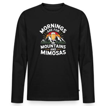 Les matins sont pour la montagne et les mimosas Randonnée - T-shirt manches longues Premium bio Homme - noir - Devant - Nico (187cm)