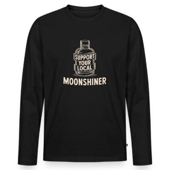 Unterstützen Sie Ihr lokales Moonshiner Moonshine Jar - Männer Premium Bio Langarmshirt - Schwarz - Vorne - Nico (187cm)