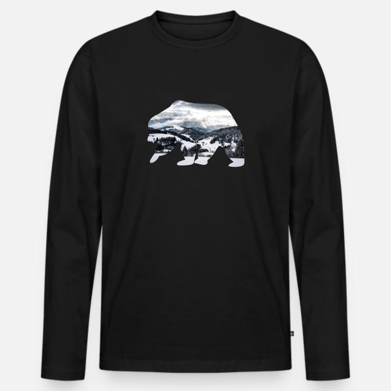 Eisbär. - Männer Premium Bio Langarmshirt - Schwarz
