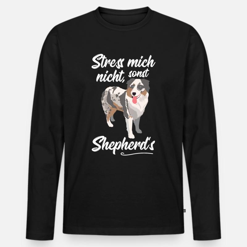 Australian Shepherd - Männer Premium Bio Langarmshirt - Schwarz